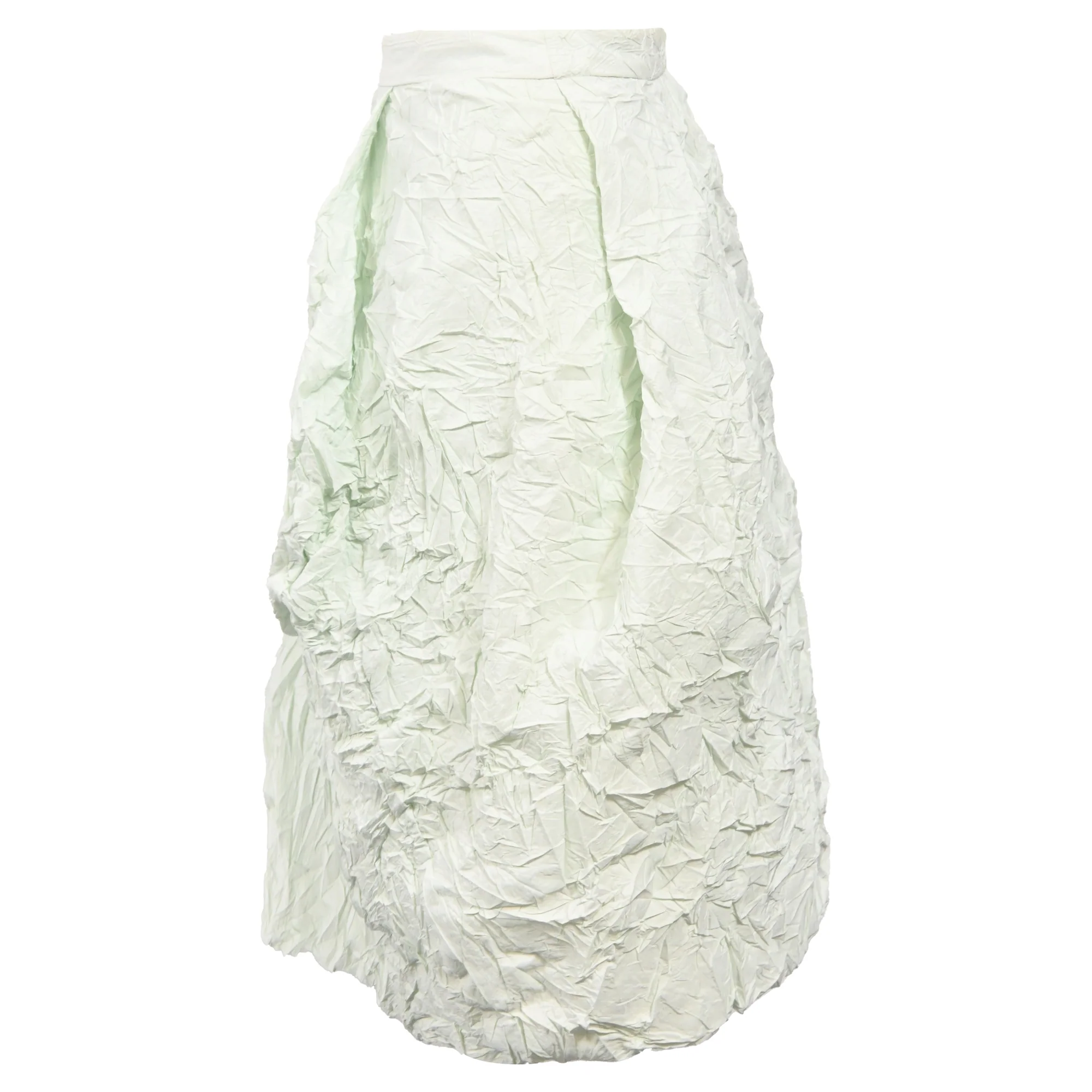 Michael Kors Crinkled Knee-Length Skirt in Mint Polyester