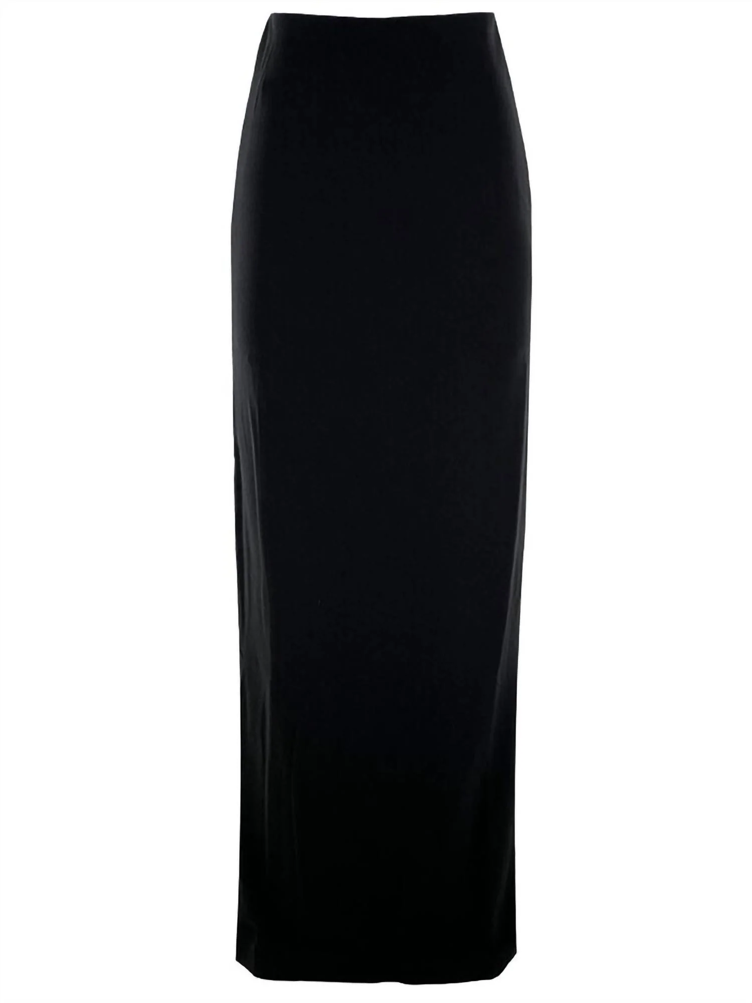 Long Crepe Slim Skirt In Black