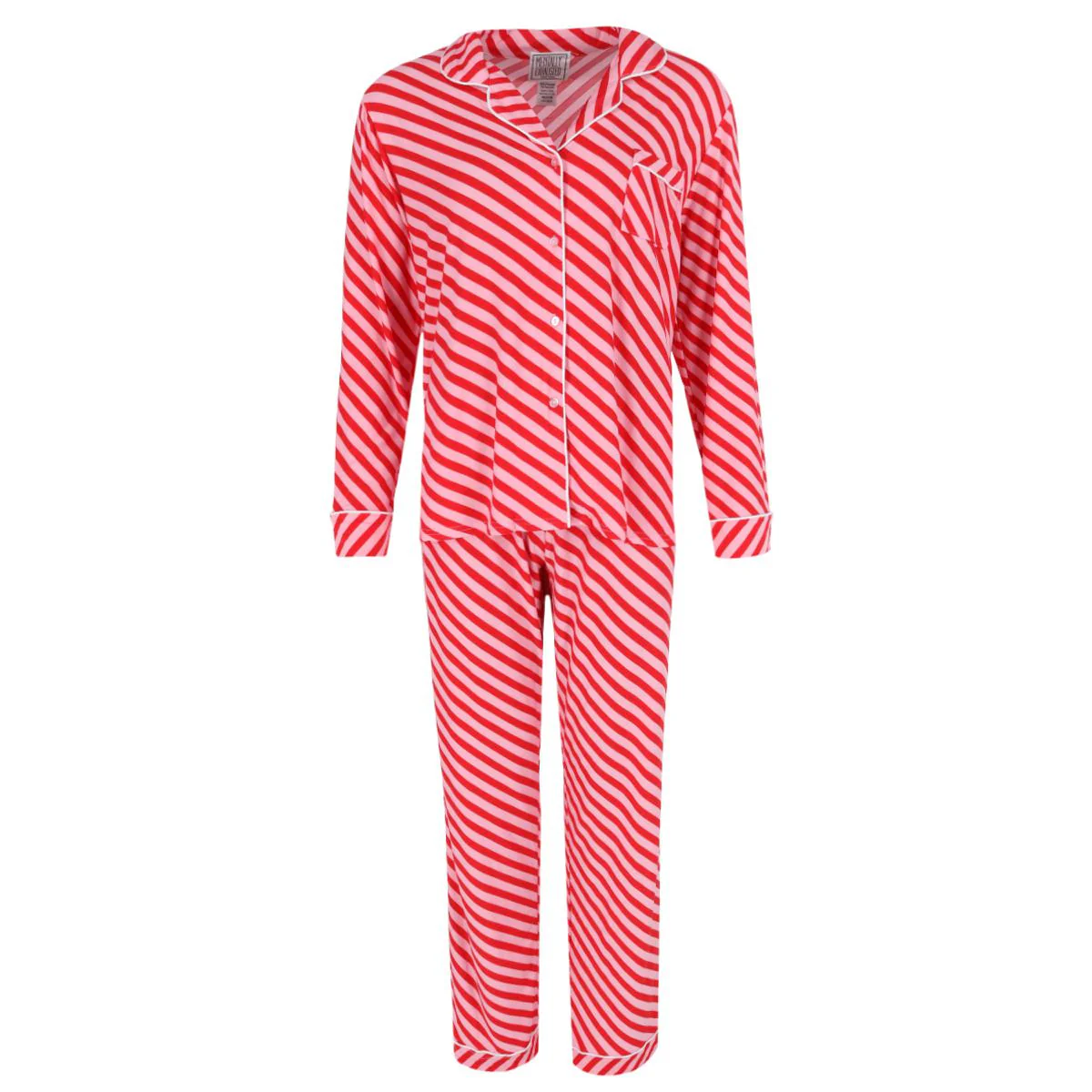 Women's Candy Cane Stripe Pajama Set with Eye Mask