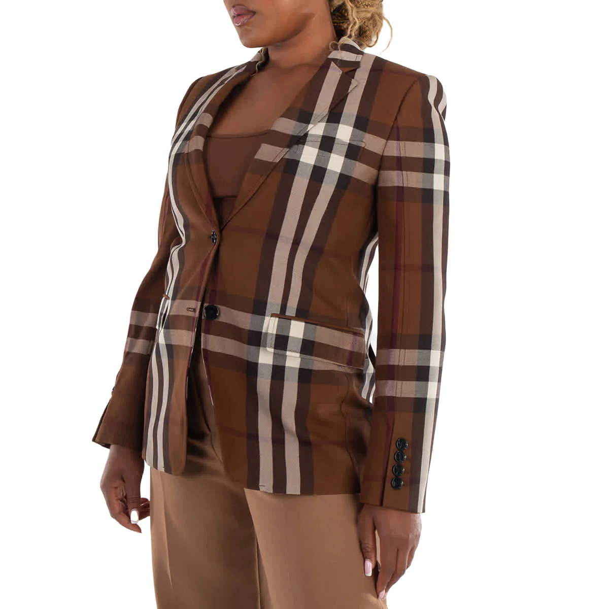 Burberry Dark Birch Brow Giant Check Blazer Jacket