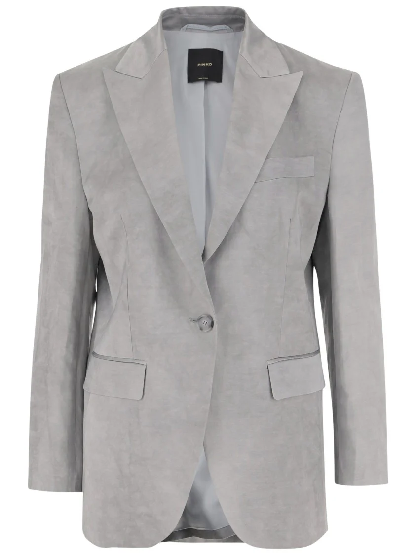 Viscose Blend Single-Breasted Blazer