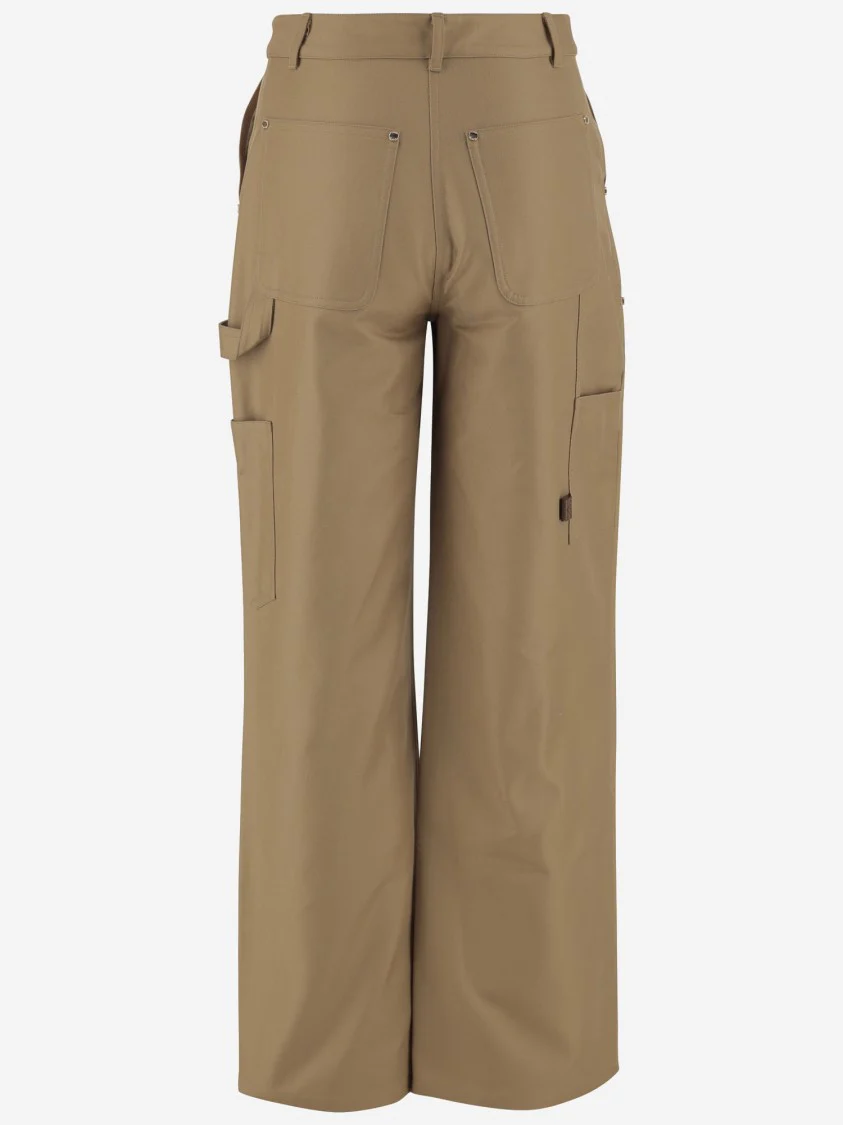 Wide-Fit Cotton Cargo Pants