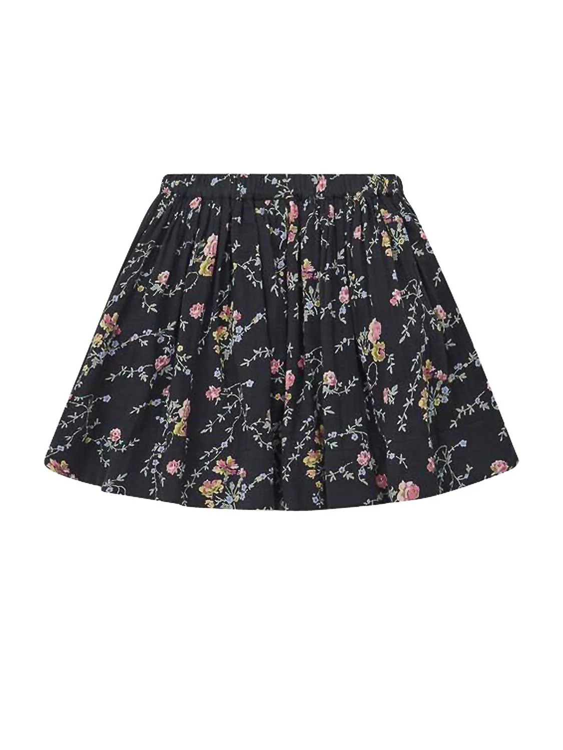 Romantic Print Gauze Skirt In Black