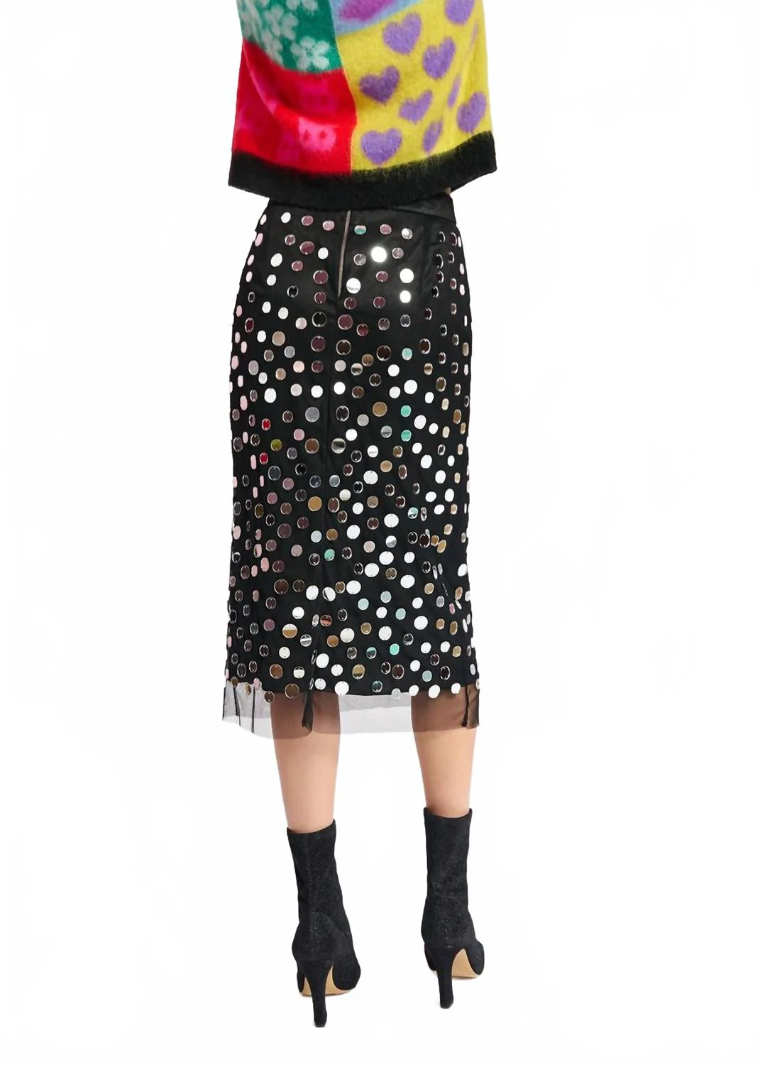 Crescent Skirt In Black/silver