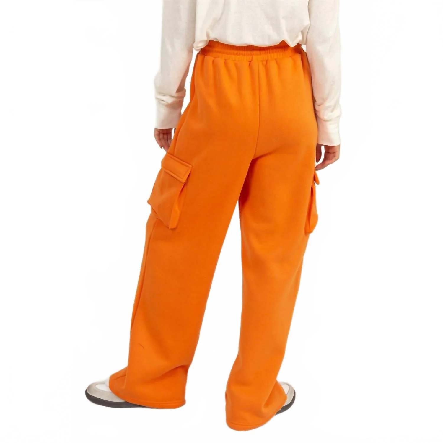High-Waist Cargo Sweatpant In Orange