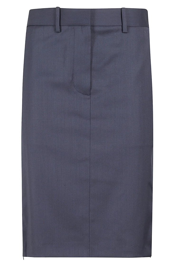 Structured Navy Sheath Skirt