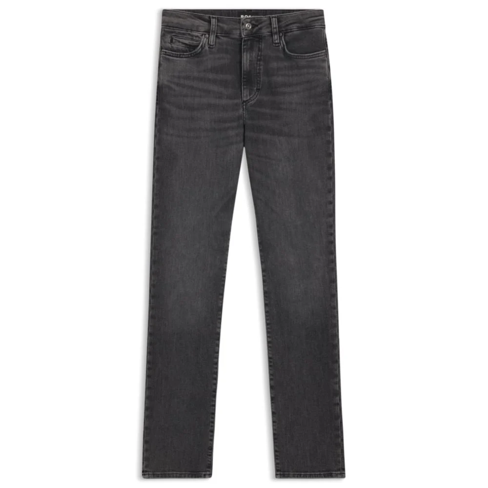Slim-fit jeans in dark-gray stretch denim