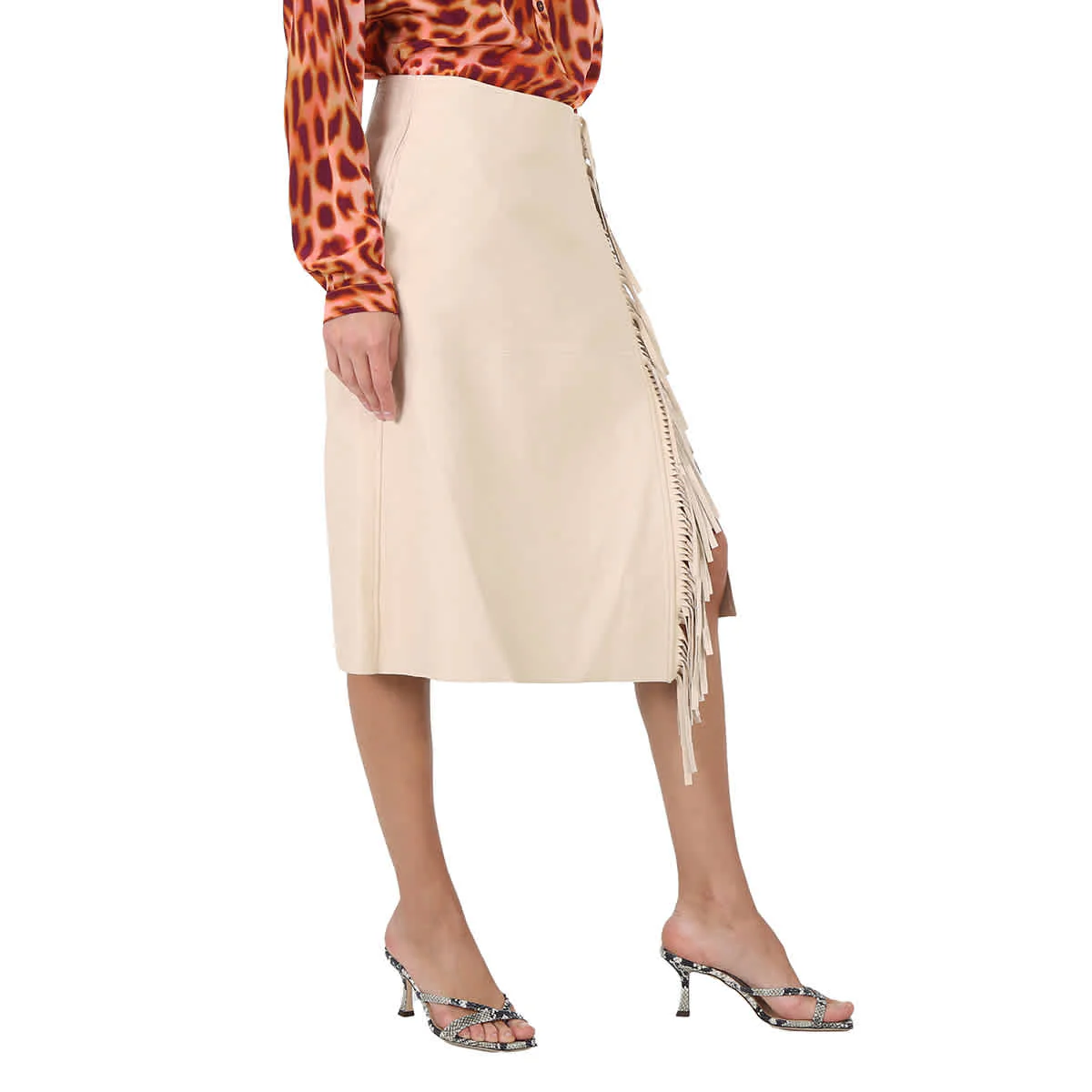 Stella McCartney Ladies Oat Fringed Alter Mat Wrap Skirt