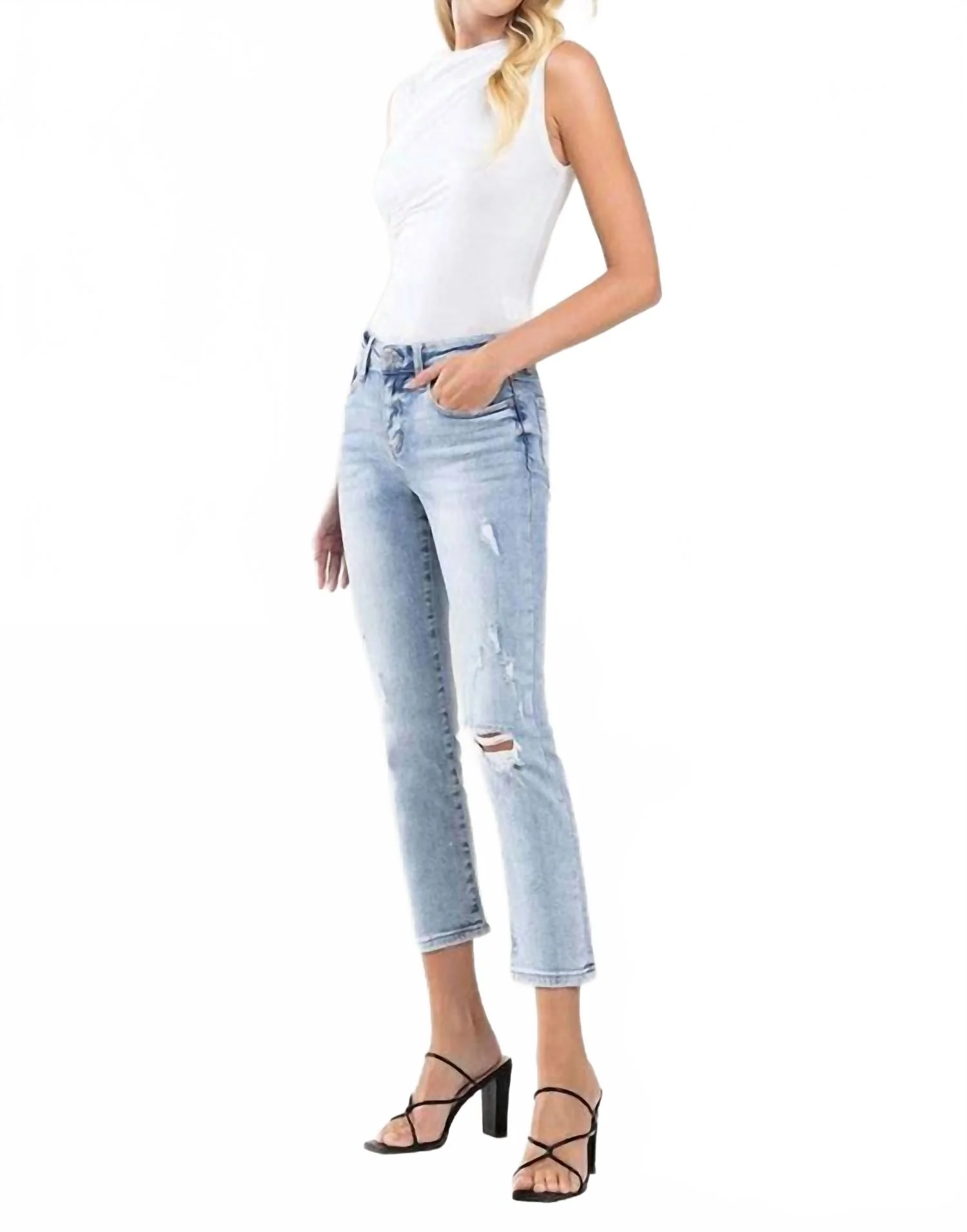 Straight Denim Pants In Blue