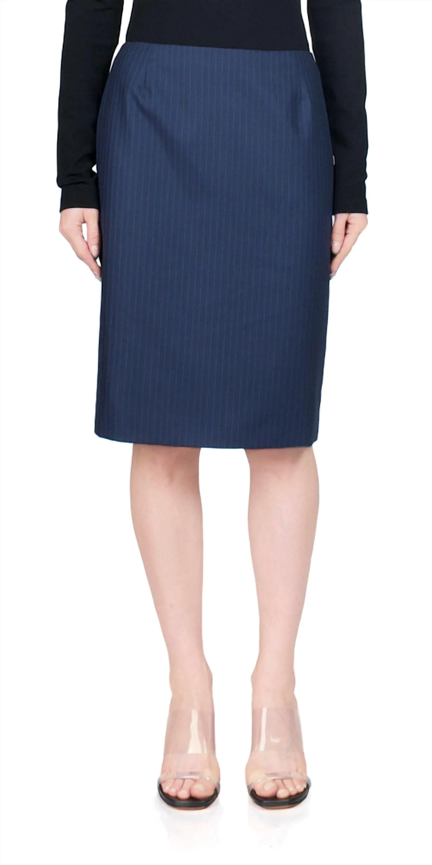Pencil Cut Density Skirt In Royal Blue