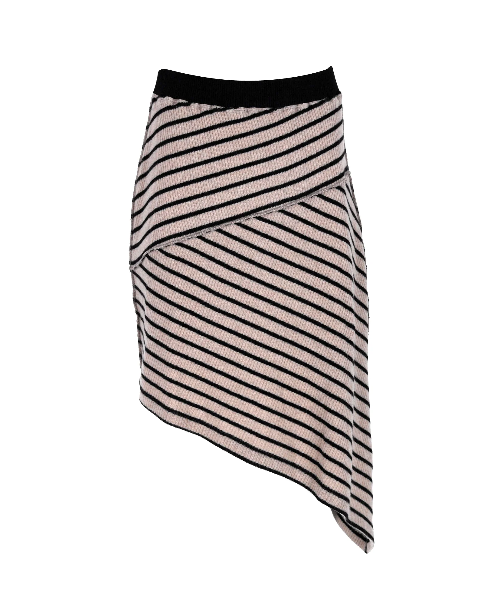 MM6 Maison Margiela Asymmetrical Skirt in Brown Print Cotton