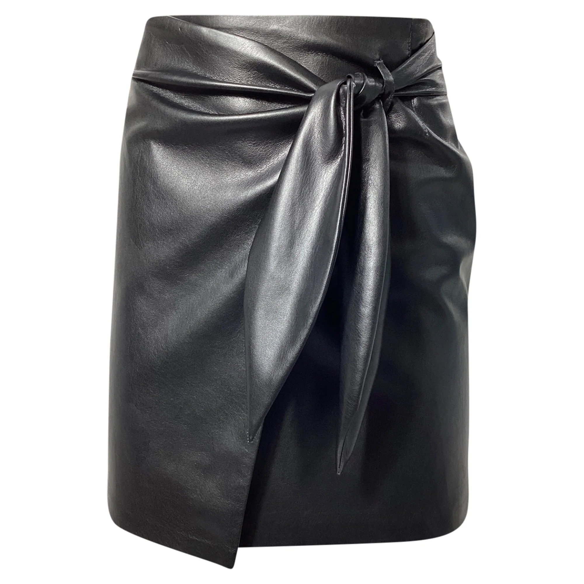 Nanushka Iowa Skirt in Black Vegan Leather
