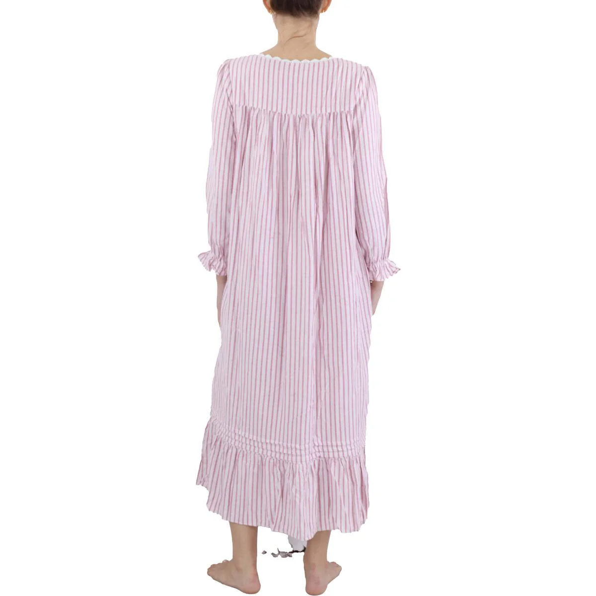 Womens Striped Cotton Nightgown