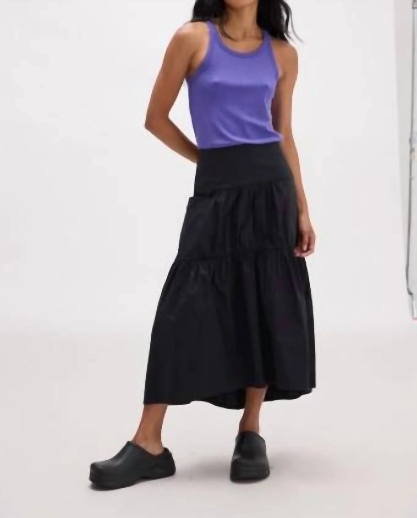 Stevie Tiered Maxi Skirt In Black