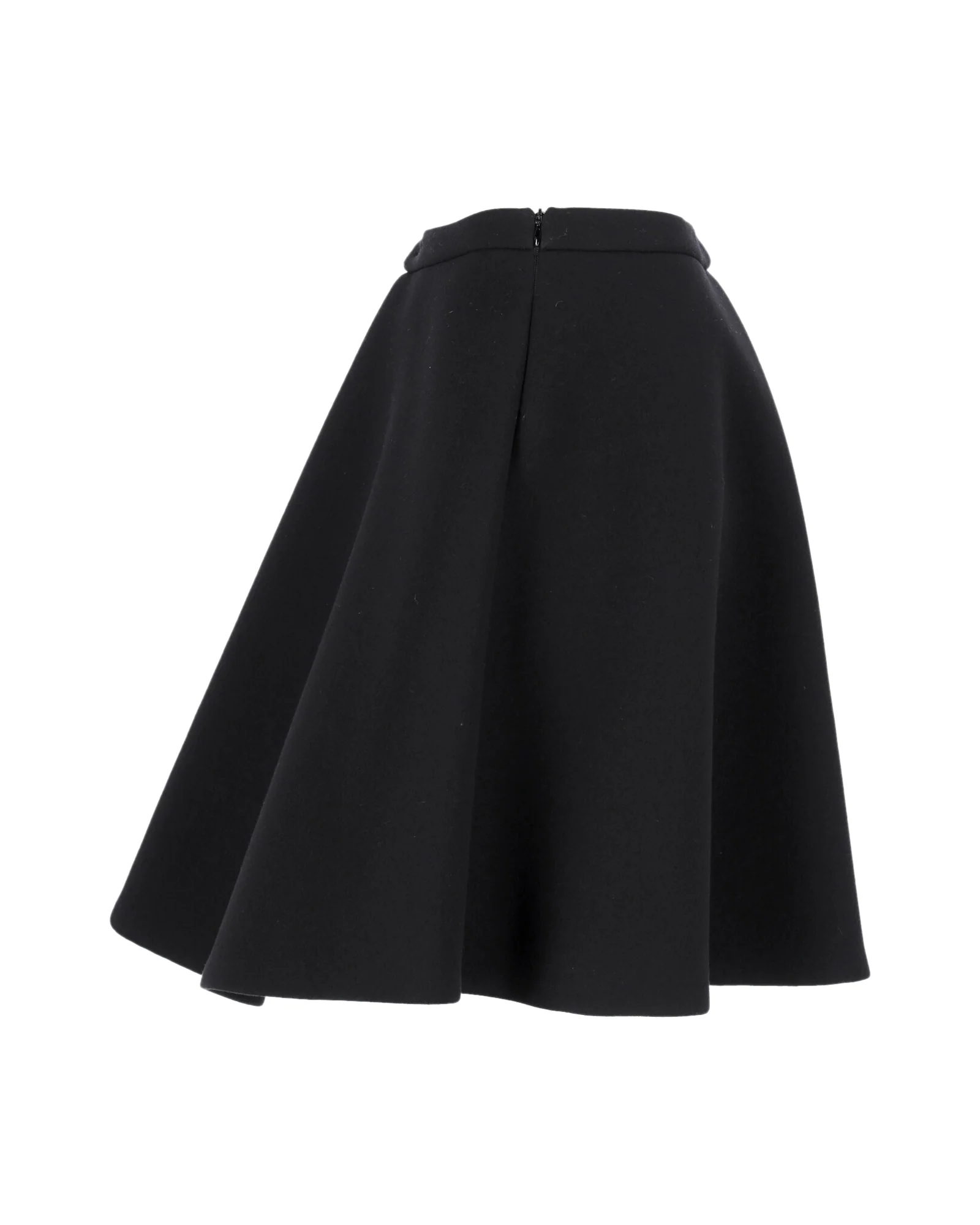 Neil Barrett Flared Above-Knee Skirt in Black Viscose