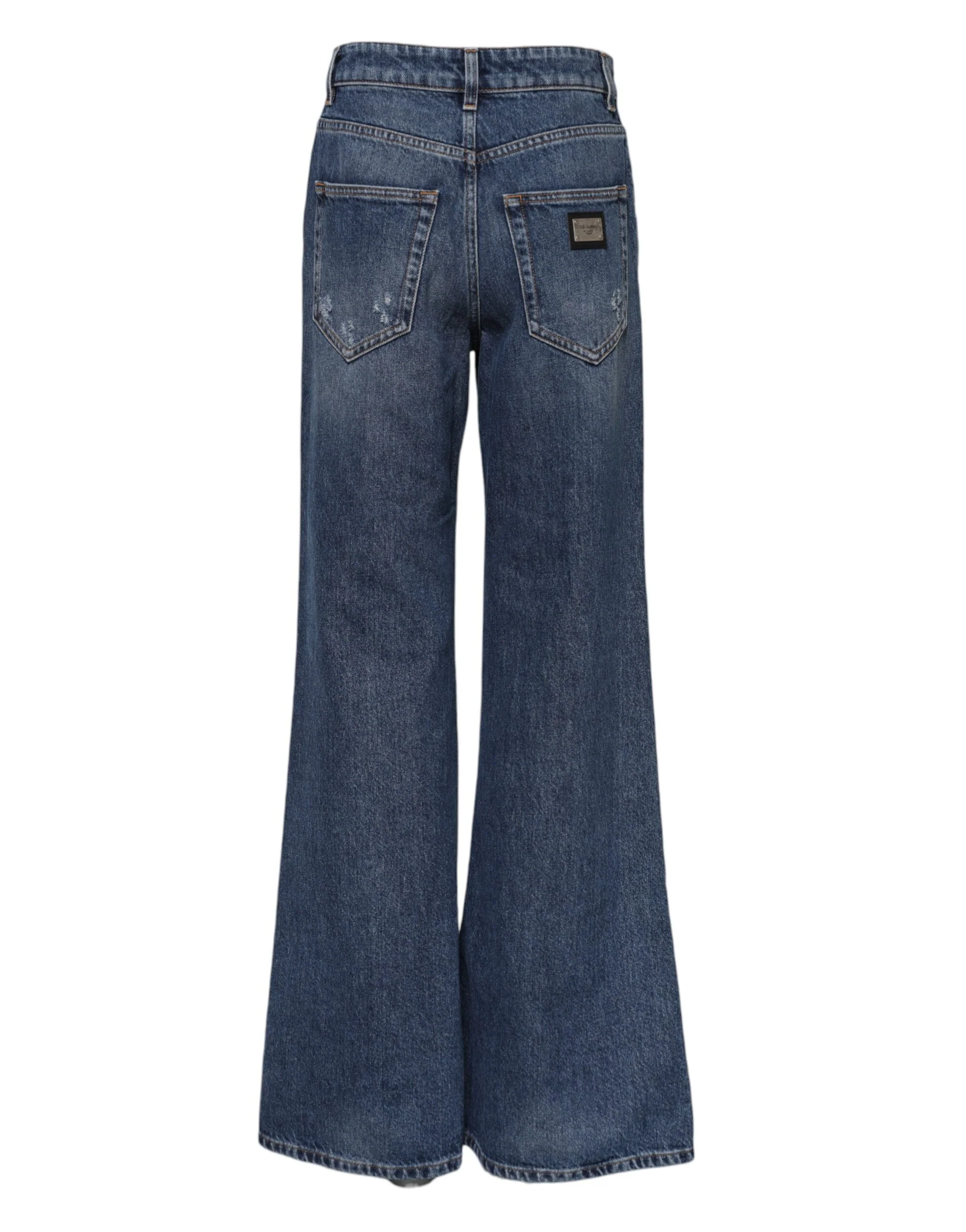 Dolce & Gabbana Cotton Wide Leg Tatte Women's Jeans