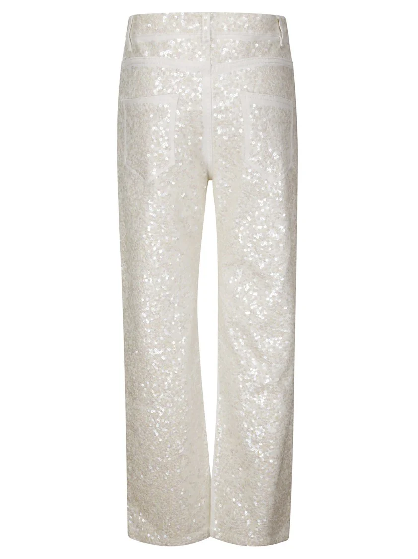 High-Waisted Sequin Jeans