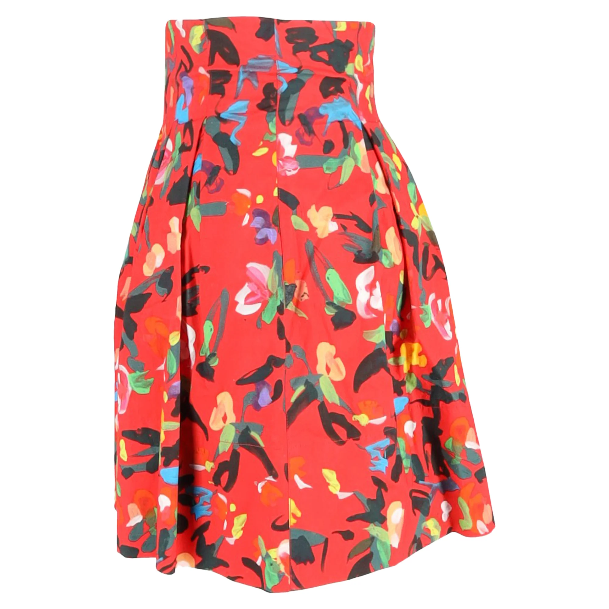 Philosophy di Lorenzo Serafini Printed Skirt in Red Cotton