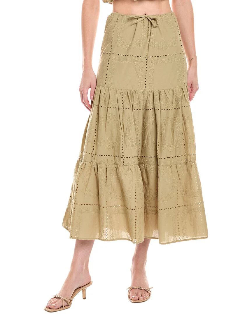 WeWoreWhat Broderie Midi Skirt