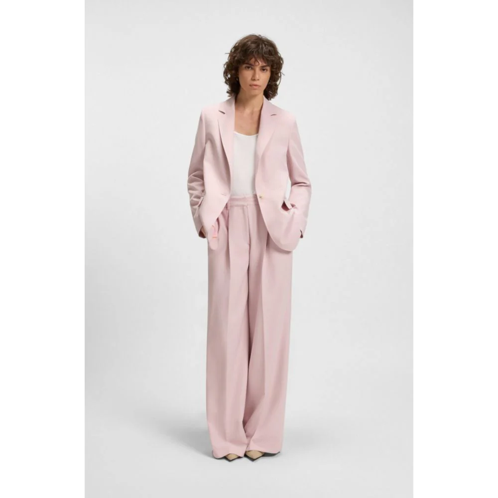 Regular-fit wide-leg pants in stretch fabric