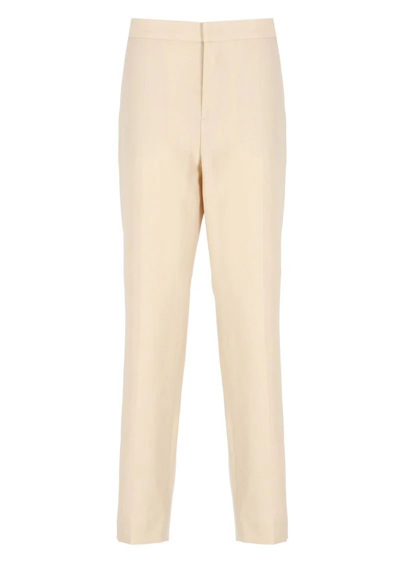 Beige Wool Pants
