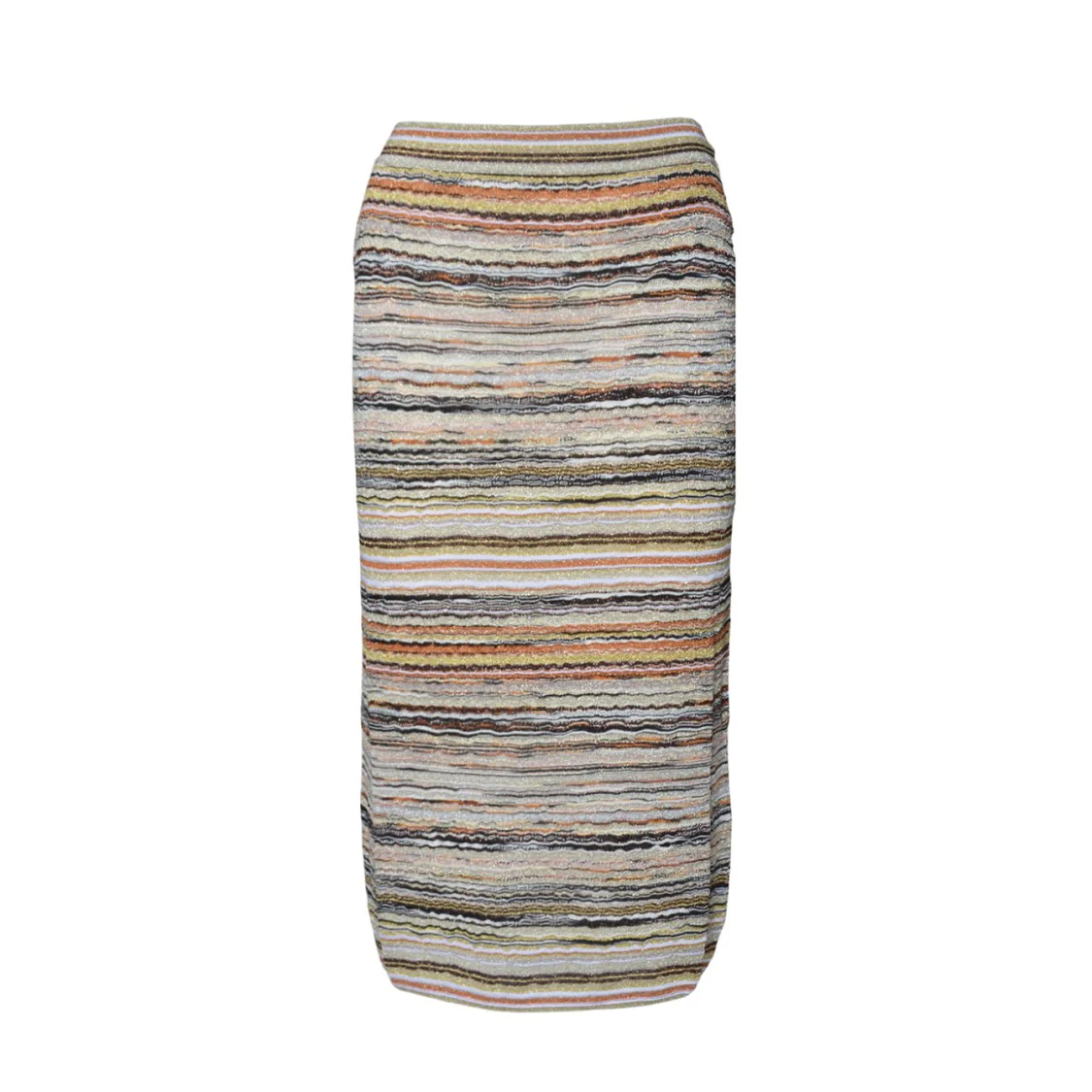 Orange Lamé Viscose Longuette Skirt