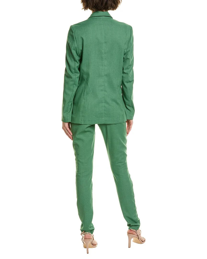 BGL 2pc Linen-Blend Blazer & Pant Set