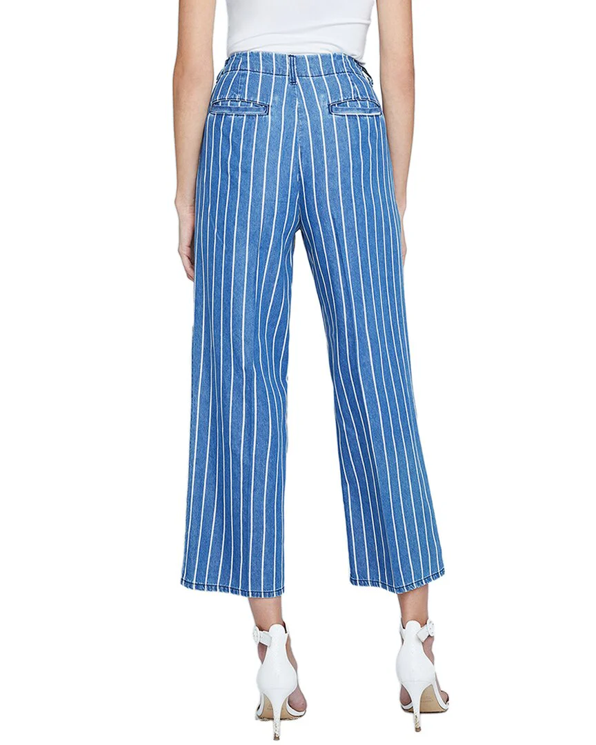 L’AGENCE Zayne High-Rise Denim Stripe Straight Trouser