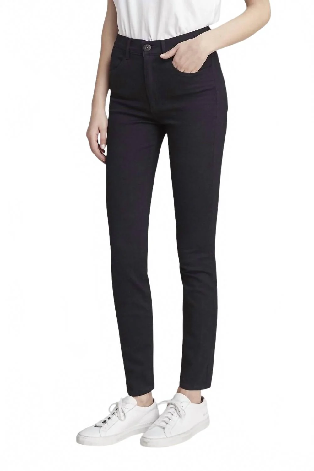 Channel Seam Skinny Jeans In Black