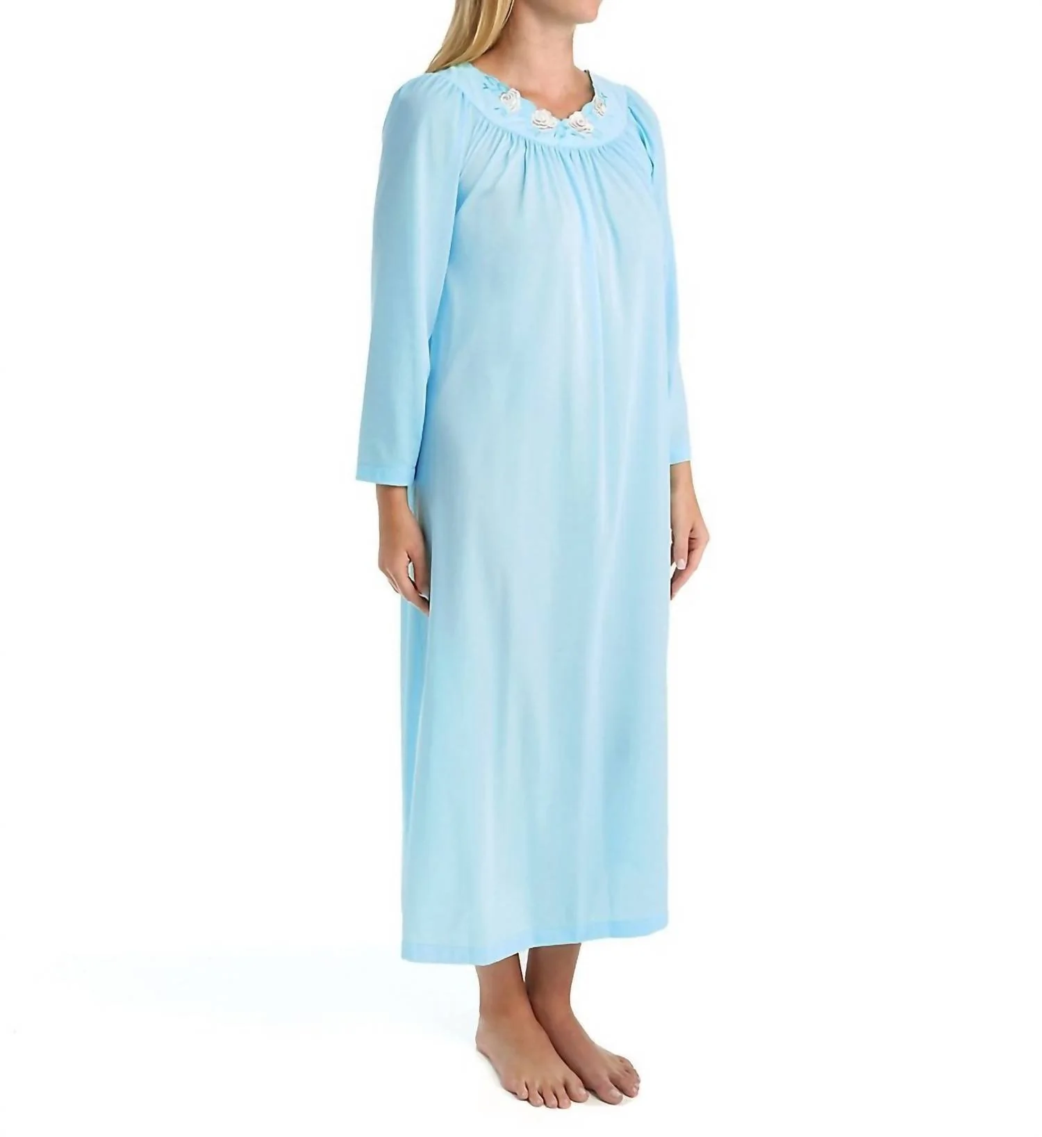 Petals 53 Inch Long Sleeve Gown In Blue