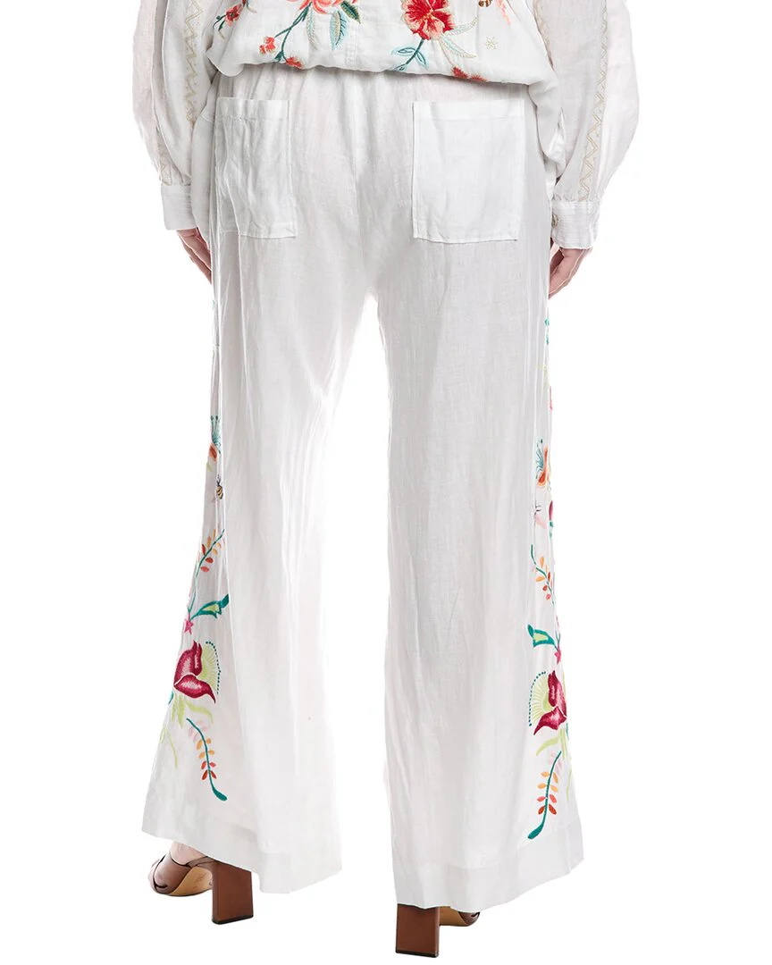 Johnny Was Plus Averi Linen Wide Leg Pant