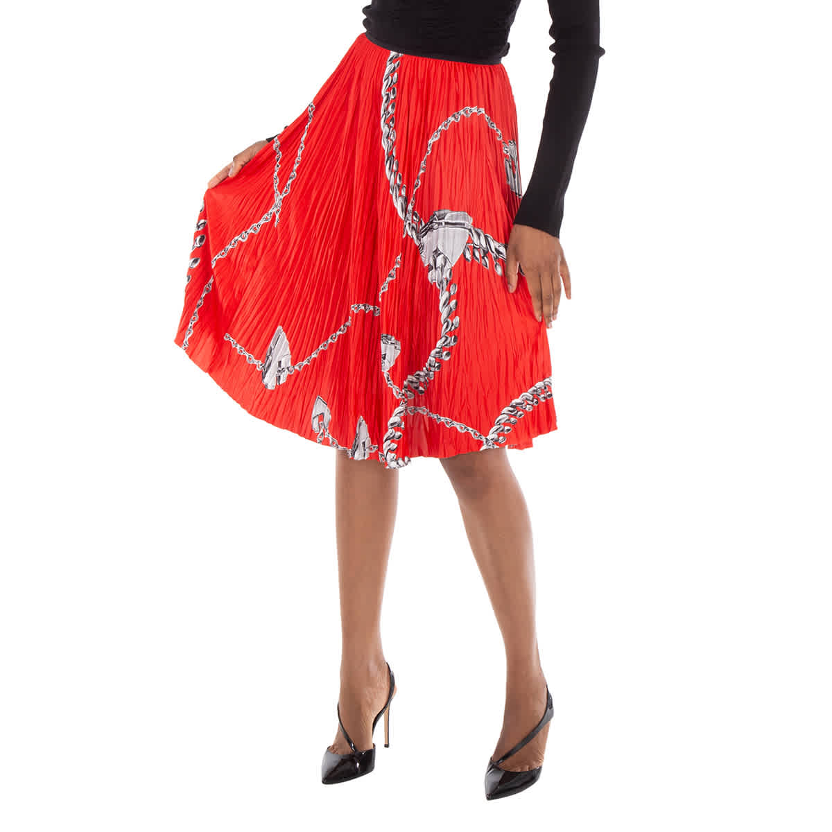 Burberry Shield Hardware Jersey Midi Skirt