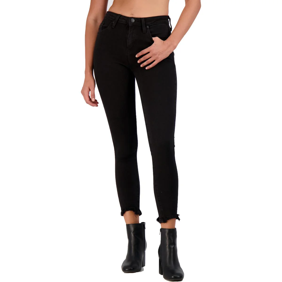 Hem Destruction Skinny  Womens Denim Destroyed Skinny Jeans