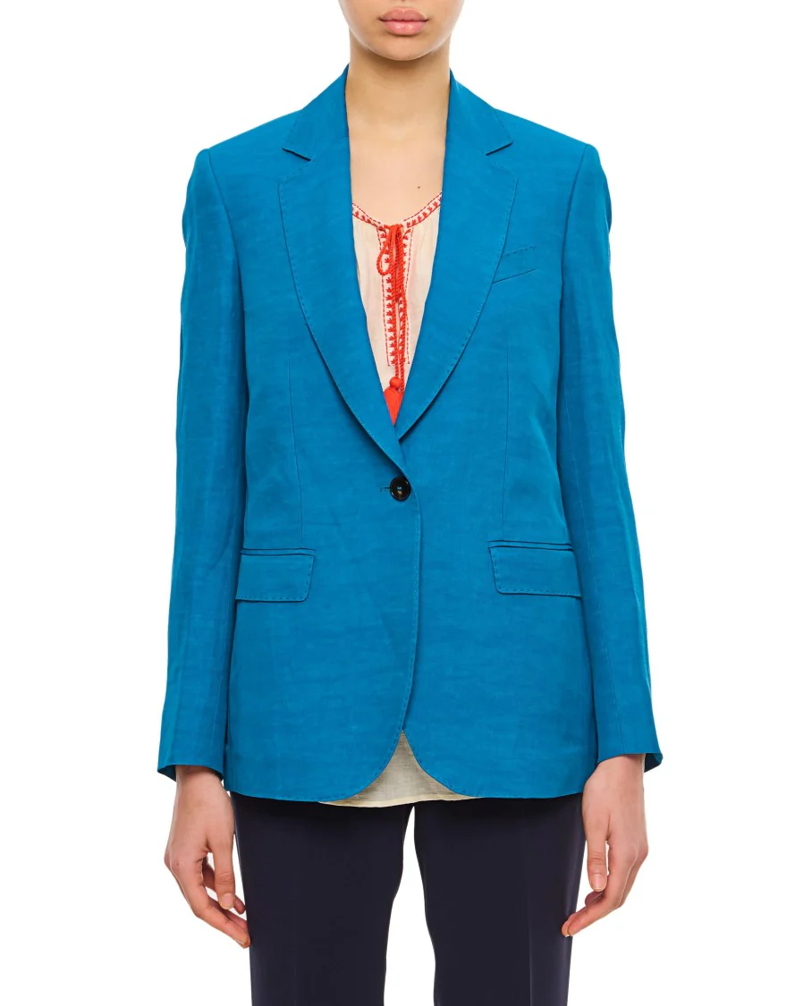 Tailored Blue Jacket With Notched Lapel