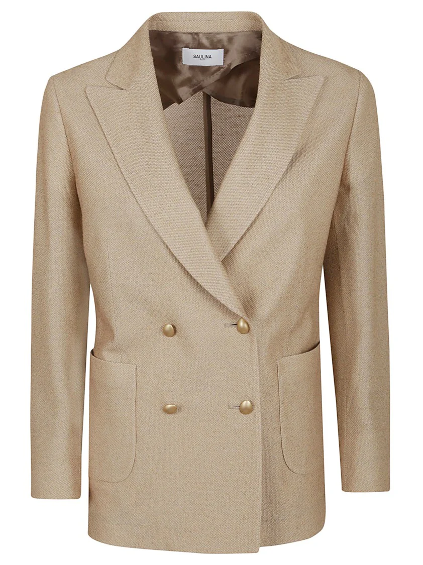 Double-Breasted Linen And Cotton Jacket