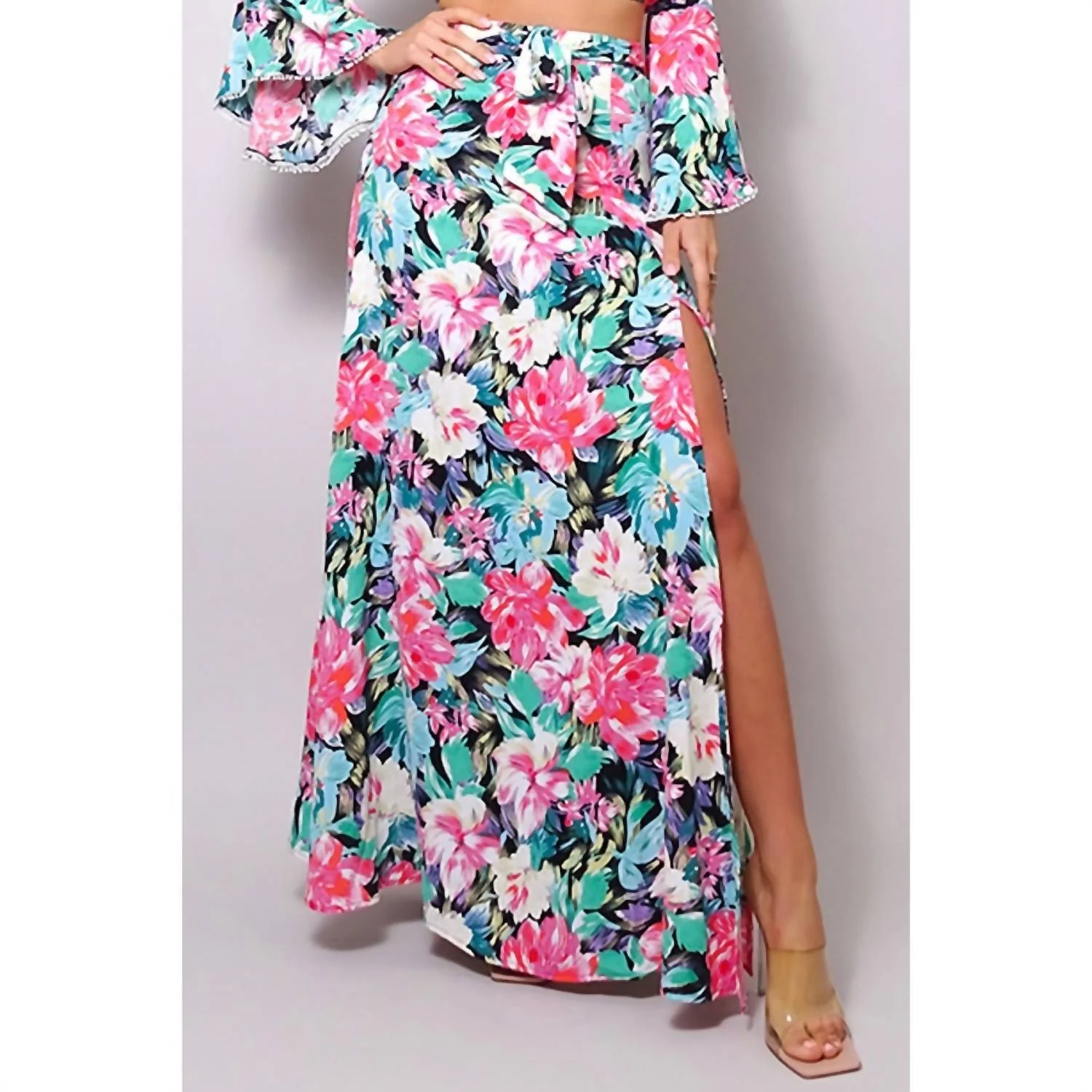 Beachy Nights Summer Maxi Skirt In Black