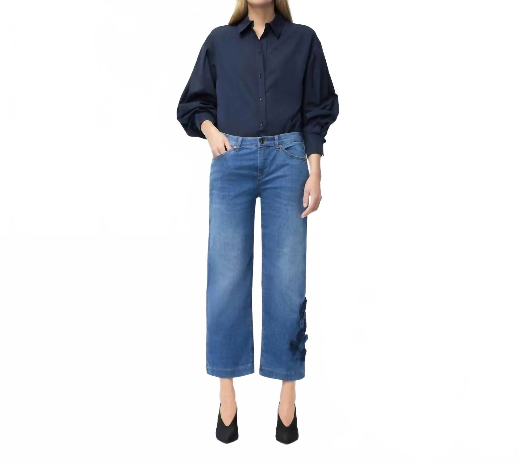 Culotte Blossom Jean In Natty Blue