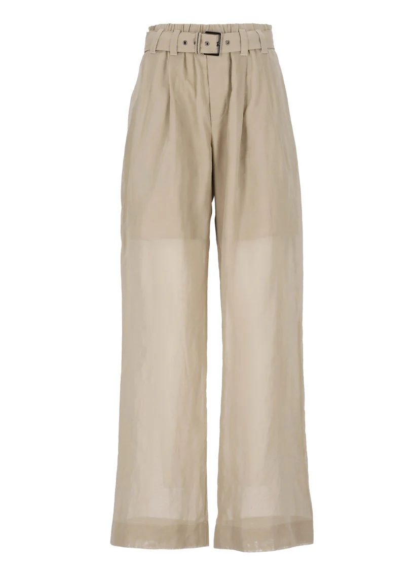 Beige Cotton Pants
