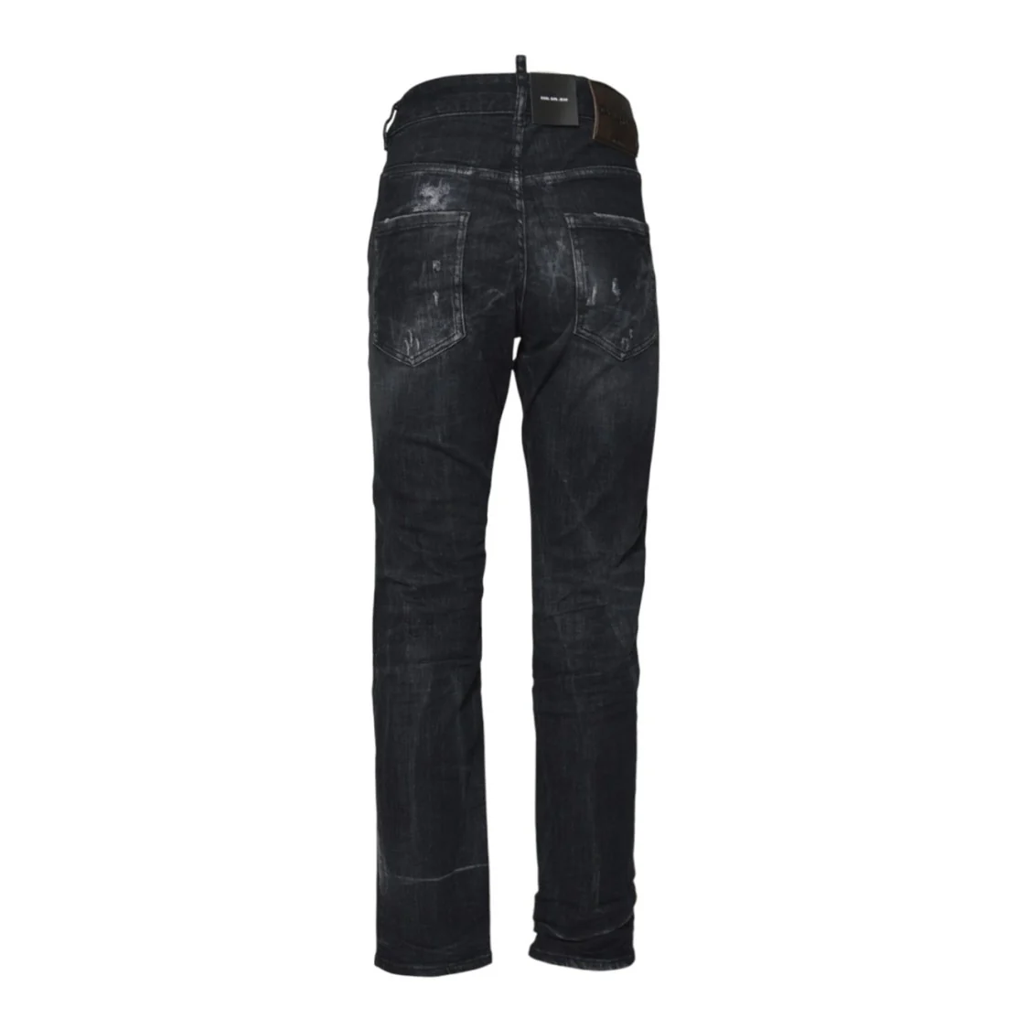 Destroyed Wash Slim-Fit Jeans With Logo Details