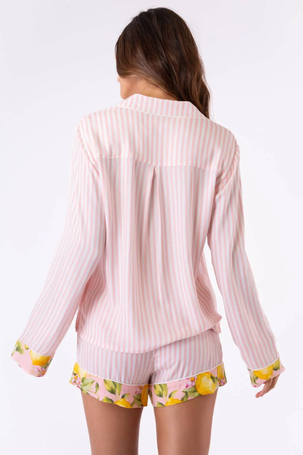 In Full Bloom Long Sleeve Pajama Top In Pink Dream