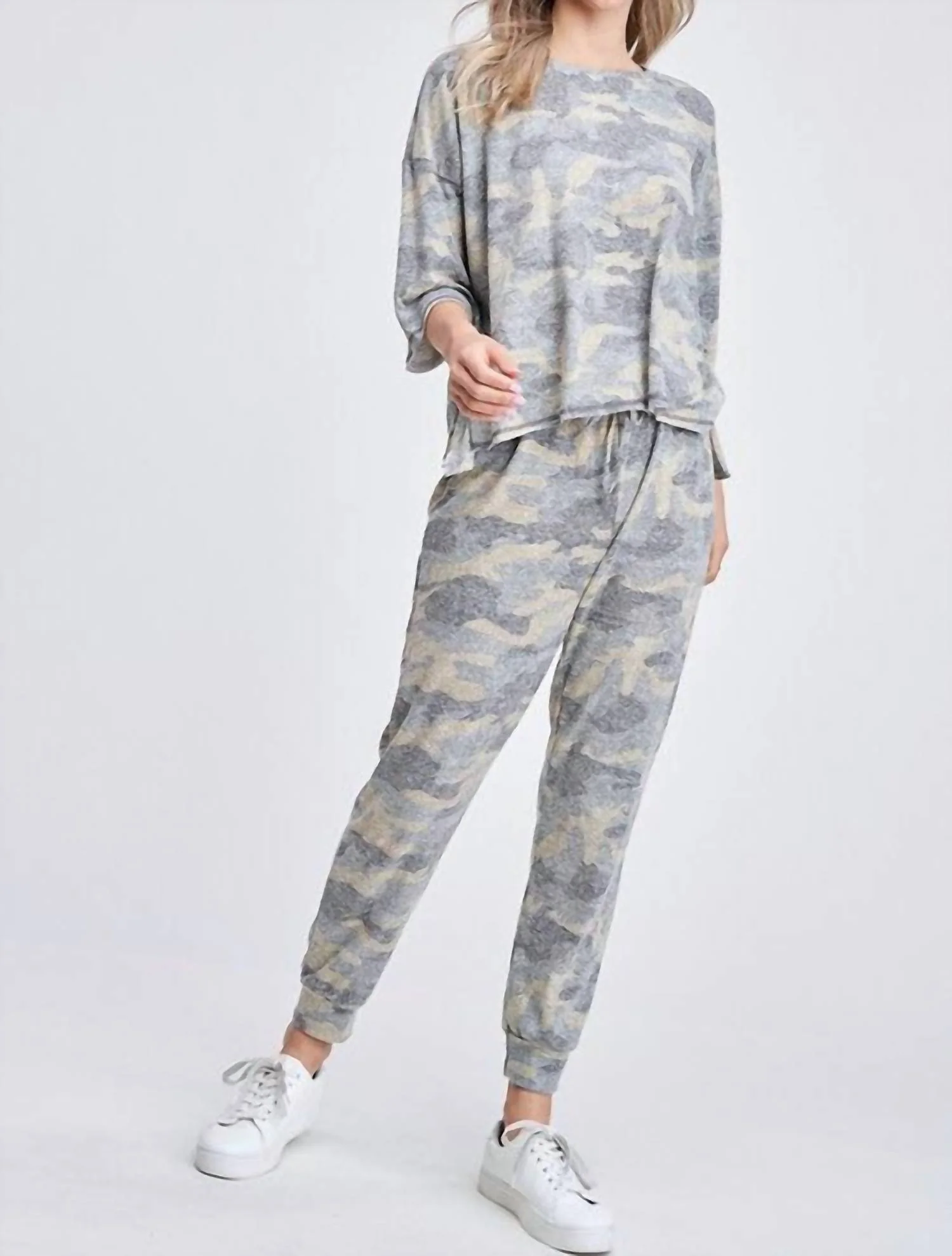 Camo Loungewear Set In Green