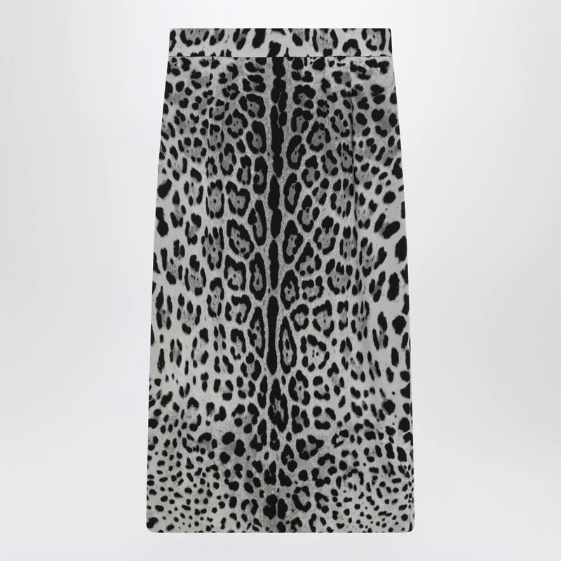 Dolce&Gabbana Leopard Print Silk Pencil Skirt