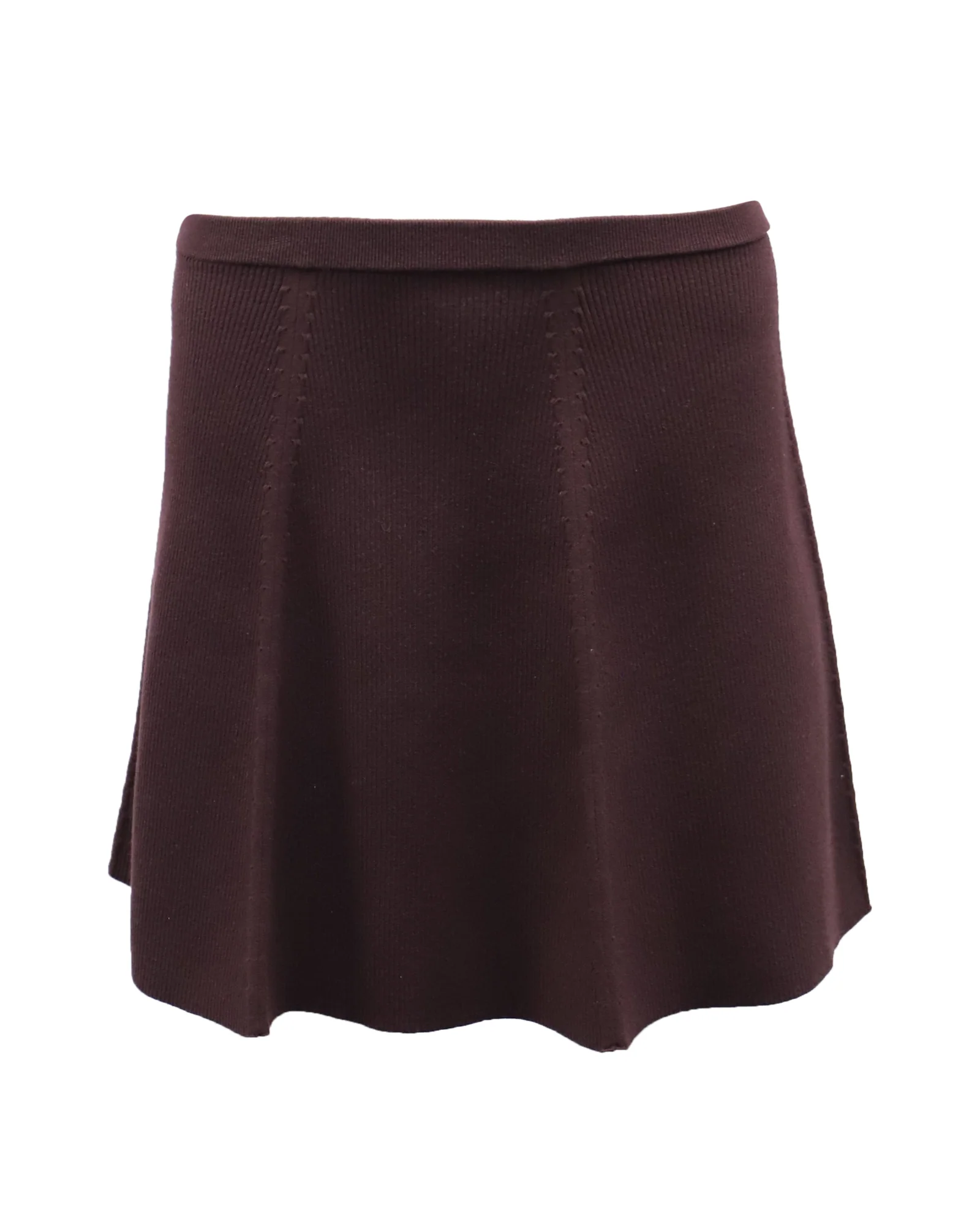 Theory High Waisted A-line Skirt in Burgundy Viscose