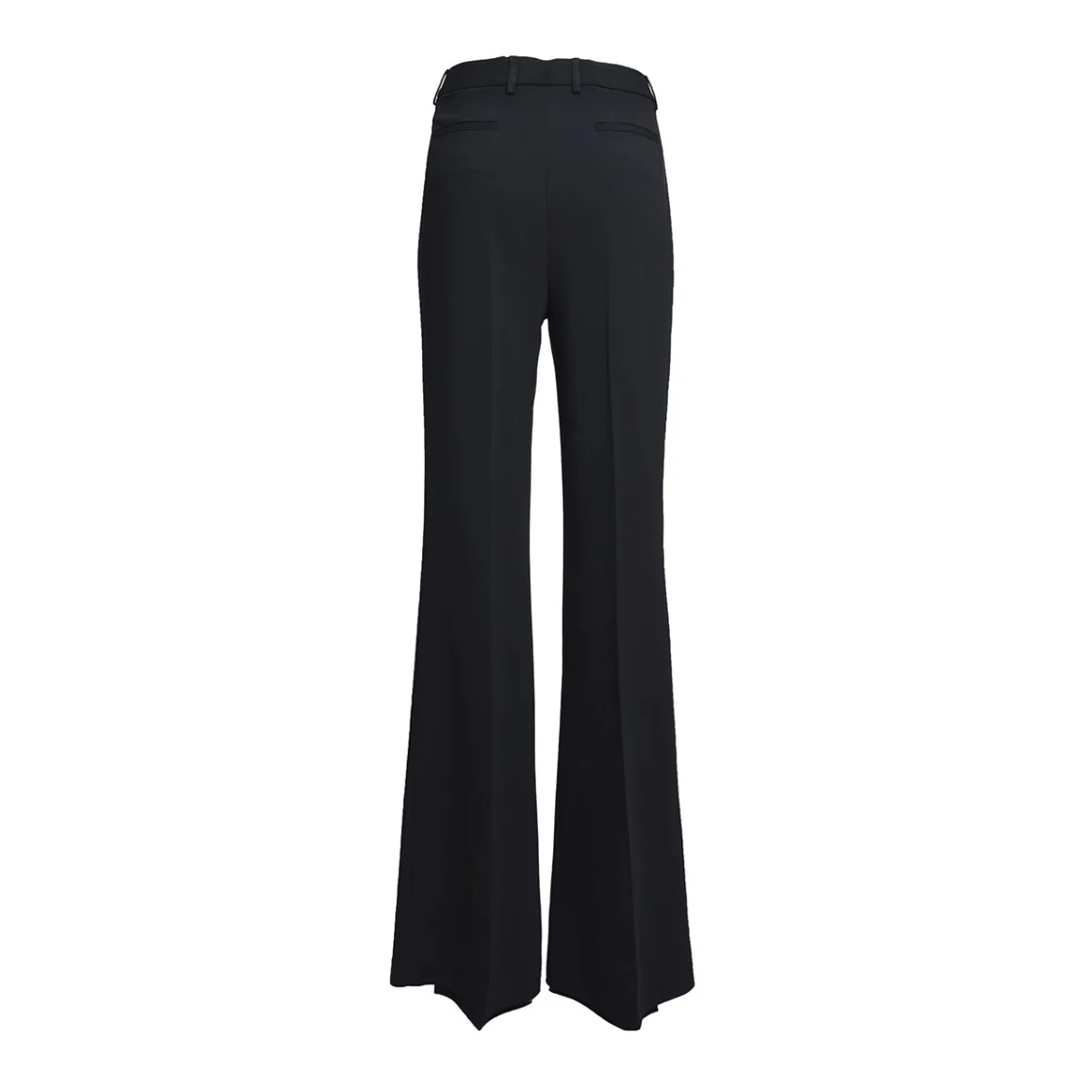 Black Viscose Blend Flared Trousers