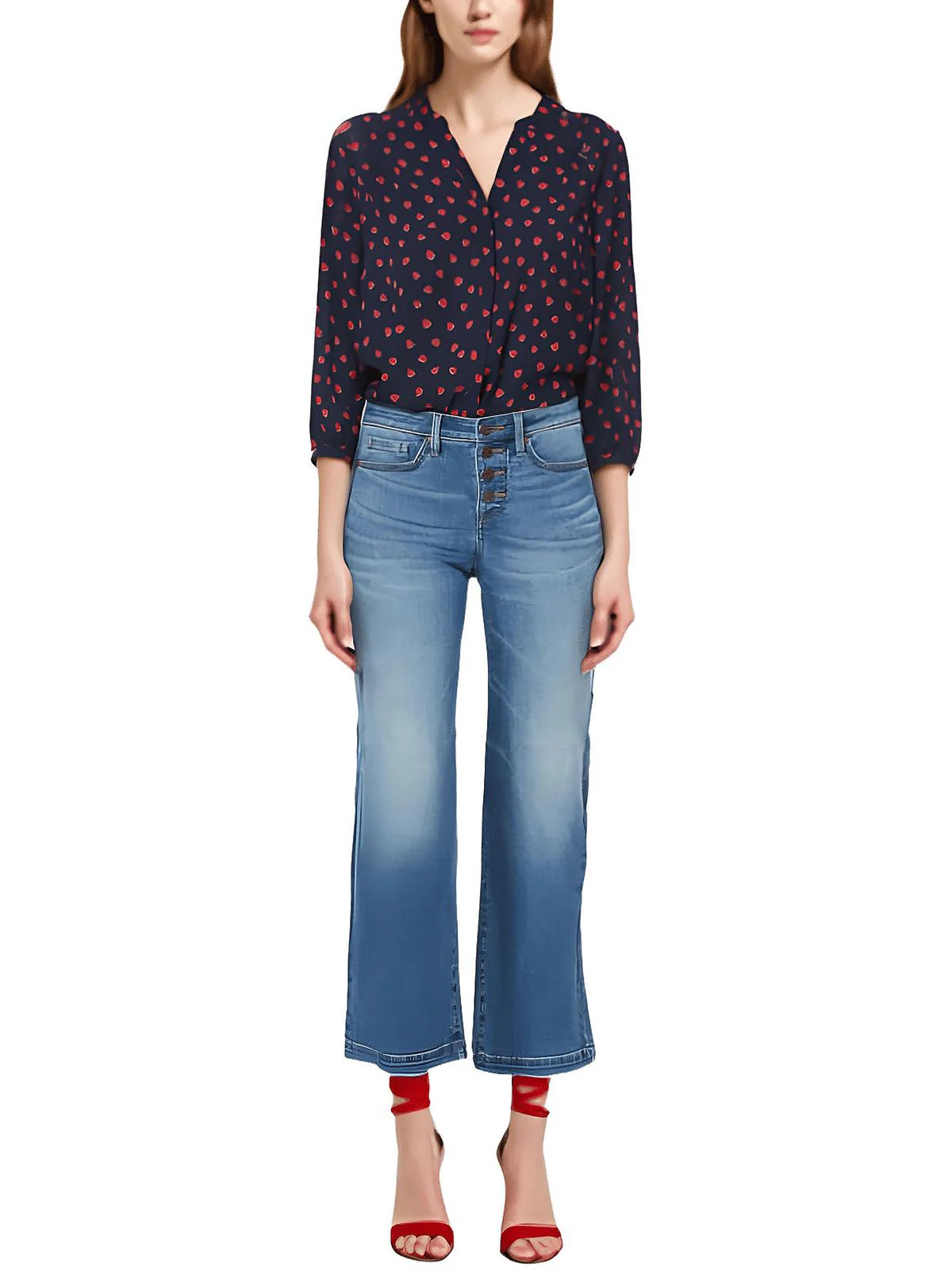 Teresa Womens Tummy Slimming Denim Wide Leg Jeans