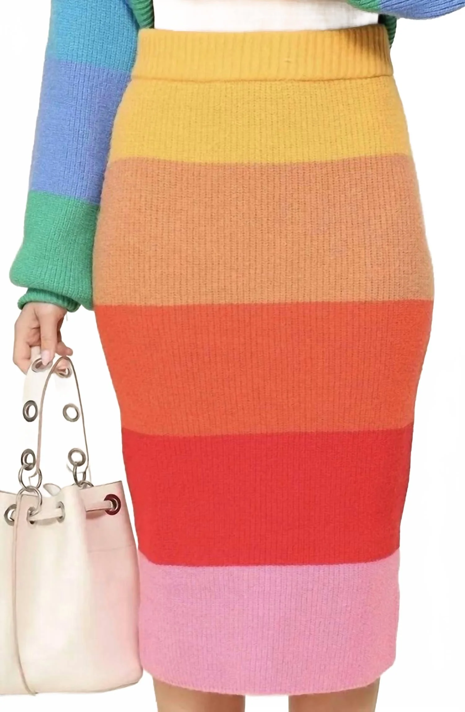 Chunky Rainbow Skirt In Multicolor