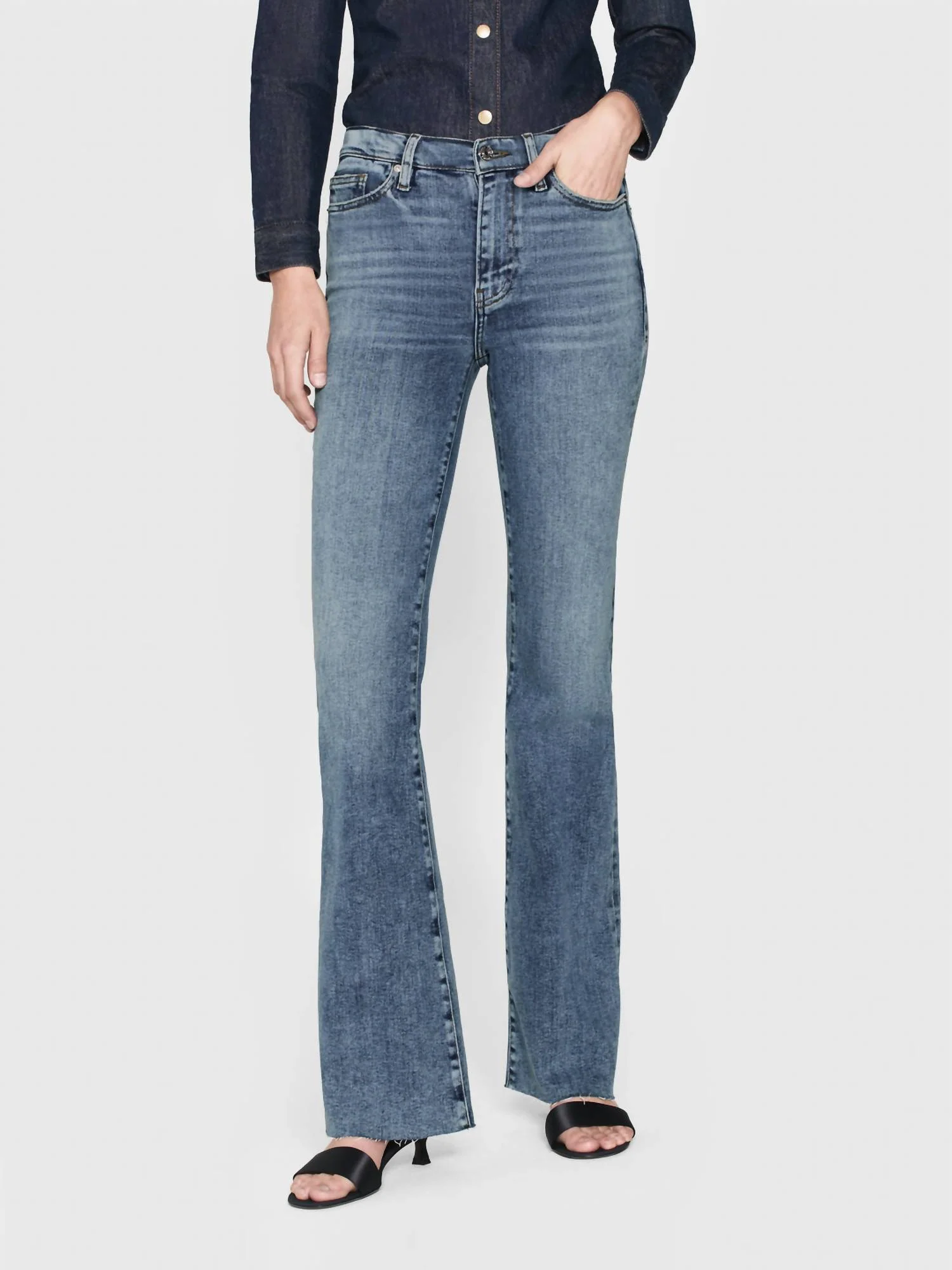 Le Easy Flare Jeans In Rowley Raw After