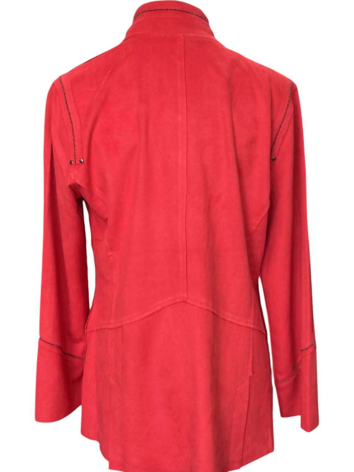 Suede Blazer In Cherry