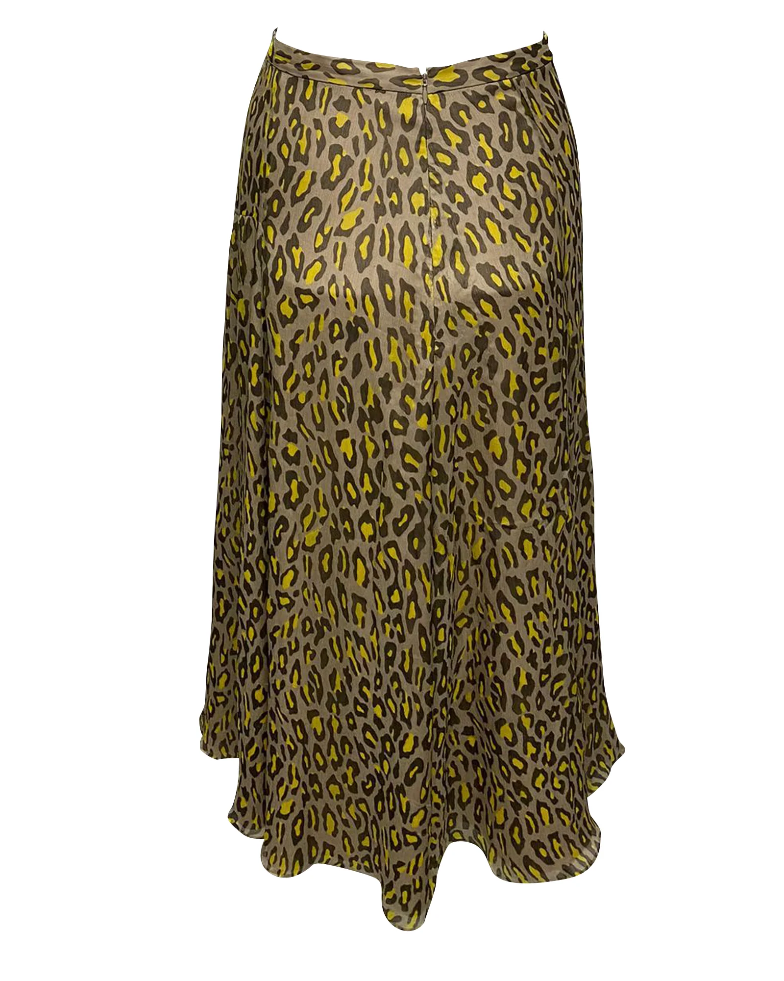 Theory Leopard Midi Skirt in Multicolor Silk