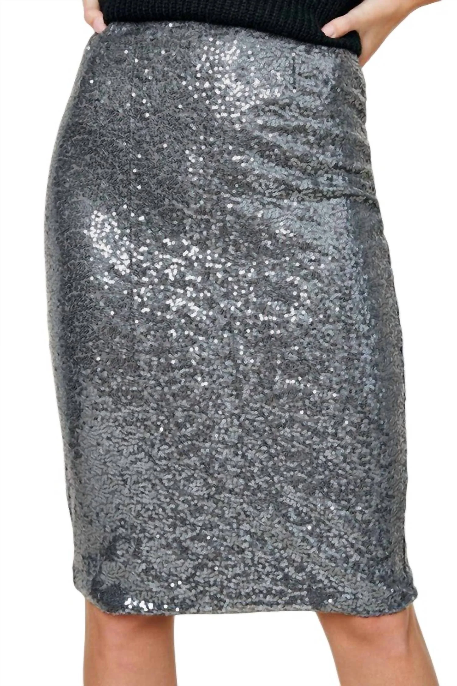 Shine With You Sequin Skirt In Grey
